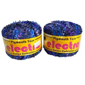 Plymouth Yarn Electra Blue Purple Italian Collection 125 Yards 50g Lot of 2 NWT